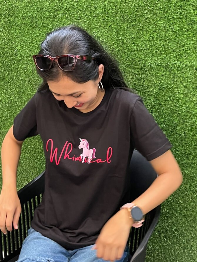 Whimsical Black T-shirt Kommet