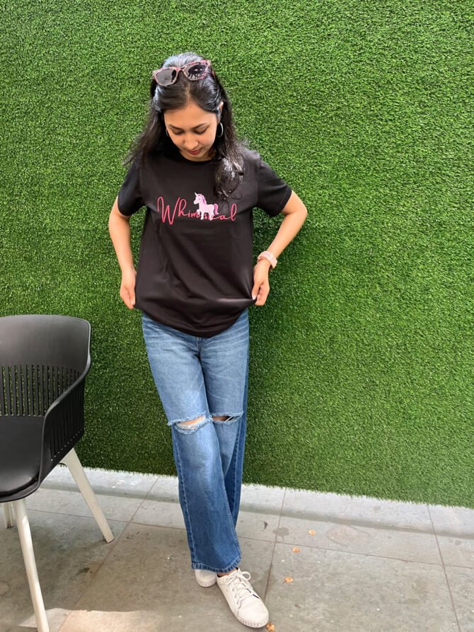 Whimsical Black T-shirt Kommet